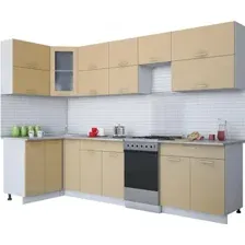 Готовая кухня Интерлиния Мила Gloss 50-12x30 (капучино глянец)