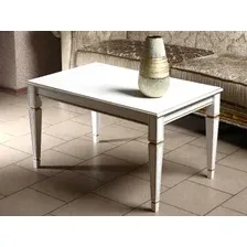 Журнальный столик Мебелик Васко В 81 (белый ясень/золото)