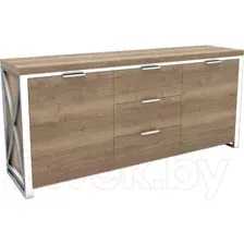 Тумба Hype Mebel Цезарь 150x40 (белый/дуб галифакс натуральный)