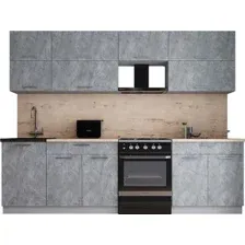 Готовая кухня Интерлиния Мила Gloss 60-27 (керамика/керамика/травертин серый)
