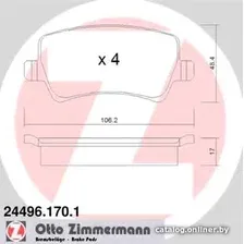 Тормозные колодки Zimmermann 244961701