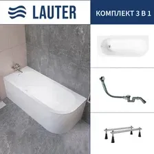 Ванна Lauter Monaco 170x72.5 2113170L (с ножками и сифоном 21Y32000 хром)