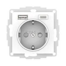 Розетка скрытая с 2 USB-портами и заземлением SYSTEME (SCHNEIDER) ELECTRIC AtlasDesign лотос (ATN001432)