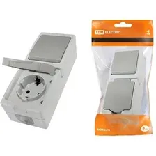 Блок выключатель+розетка TDM Вуокса SQ1803-0011