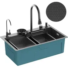 Мойка кухонная со смесителем Diadonna DS7545B-1
