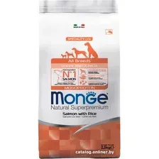Сухой корм для собак Monge All Breeds Puppy & Junior Monoprotein Salmon with Rice (для щенков всех пород с лососем и рисом) 2.5 кг