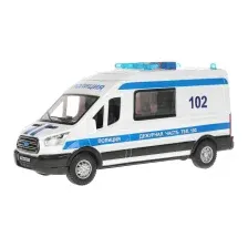 Автомобиль игрушечный Технопарк Ford Transit Полиция / TRANSITVAN-16PLPOL-WH