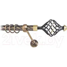 Карниз для штор Lm Decor Вираж 098 1р витой 25мм (антик, 1.6м)