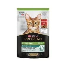 Влажный корм для кошек Pro Plan Sterilised Паштет с говядиной (75г)