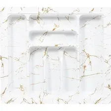 Лоток для столовых приборов AKS 600 Marble 540x485 (бело-золотой мрамор)