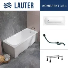 Ванна акриловая Lauter Sophia 170 / 21205170 (с ножками и сифоном 21Y32001 матовый черный)