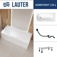 Ванна Lauter Haven 170 21202007 (с ножками и сифоном 21Y32001 матовый черный)