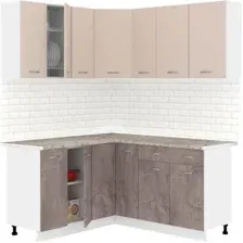 Готовая кухня Кортекс-мебель Корнелия Лира 1.5x2.0 (капучино/оникс/марсель)