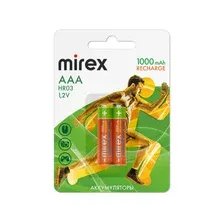 Аккумуляторные батарейки Mirex мизинчиковые AAA Ni-MH 1000 mAh 1,2V 2 шт