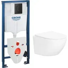 Унитаз подвесной Lauter Sulzdorf + GROHE Solido 38811KF0 + панель GROHE 37131000 (белый с микролифтом)