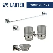 Набор аксессуаров для ванной Lauter 21SH6081 + 21SH6051 + 21SH6091 + 21SH6011 (Chrome, 4 предмета)
