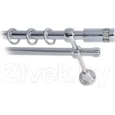 Карниз для штор Lm Decor Имидж 116 2р гладкий 25/16мм (хром, 3м)