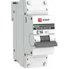 Автоматический выключатель EKF PROxima ВА 47-100 1P 16А C 10кА (mcb47100-1-16C-pro)