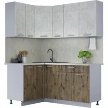 Готовая кухня Интерлиния Мила Лайт 1.2x1.7 (бетон лайт/дуб веллингтон)