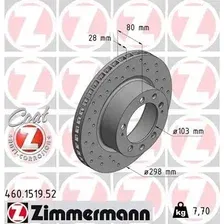 Тормозной диск ZIMMERMANN 460.1519.52 вентилируемый, перфорированный , передняя ось