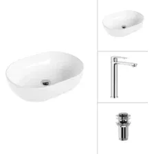 Умывальник Lauter 21836A + Moon 21СK81691C с донным клапаном 21190CH (хром)
