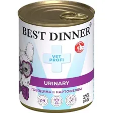 Консервированный корм для собак Best Dinner Urinary Exclusive VET PROFI Говядина с картофелем (340 г)