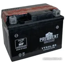 Мотоциклетный аккумулятор President YTX4L-BS MF (4 А·ч)