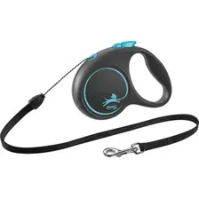 Поводок-рулетка Flexi Black Design S трос 5 м (синий)