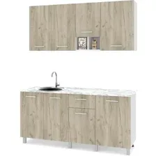 Готовая кухня Modern Ника Н17 (белый/серый дуб)