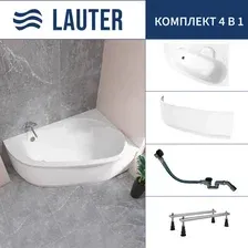 Ванна Lauter Valencia 170x110 2102170R (с ножками, лицевым экраном и сифоном 21Y32001 матовый черный)