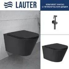 Унитаз подвесной Lauter Longer 2110822B черный + Breez 21GN7072BM