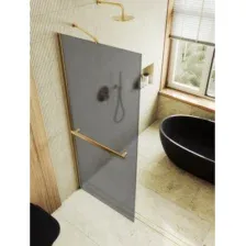 Душевая стенка MaybahGlass 79x195 MGD-730-3ш (графитовое матовое стекло/золотой)