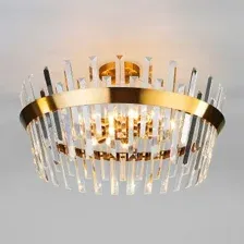 Люстра средней высоты Евросвет Steccato 10111/8 золотая бронза/прозрачный хрусталь Strotskis