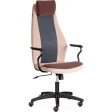 Кресло офисное Tetchair Aviator флок/ткань (коричневый/бежевый/серый)
