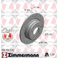 Тормозной диск ZIMMERMANN 150.1267.52 полный, перфорированный , задняя ось