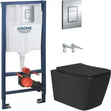 Унитаз подвесной Lauter Magdeburg 21103EC +GROHE Rapid SL 38772001 (черный матовый)