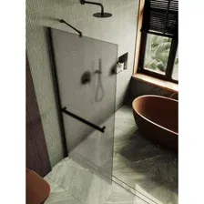 Душевая стенка MaybahGlass 89x195 MGD-734-6ш (бронзовое матовое стекло/черный)