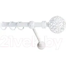 Карниз для штор Lm Decor Ажур 095 1р гладкий (белое золото, 3м)
