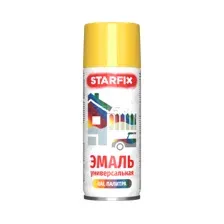 Краска-эмаль аэрозольная универсальная желтый 1018 STARFIX 520 мл (SM-95046-1)