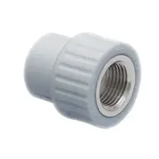 Муфта ПП комбинированная внутр.резьба 20х3/4", серый РосТурПласт
