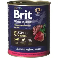 Консервированный корм для собак Brit Premium By Nature Heart & Liver (с сердцем и печенью) 850 г