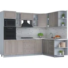 Готовая кухня Интерлиния Мила Шато 1.88x2.6 ВТ правая (луна/луна/бискайская сосна)