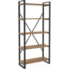 Стеллаж Hype Mebel Стандарт-2 80x200 (черный/дуб галифакс олово)