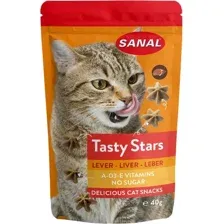 Лакомство для кошек Sanal Tasty Stars Liver с печенью 40 г