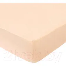 Простыня Миланика Персик на резинке 140x200 (поплин г/к)