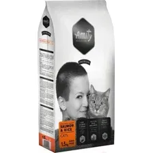 Сухой корм для кошек Amity Premium для стерилизованных кошек с лососем и рисом (1.5кг)