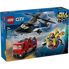 Конструктор LEGO City 60462 Вертолет, пожарная машина и подводная лодка
