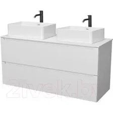 ЗОВ Тумба под умывальник Дион 120 D120LWP0M9003MKV5-KP13W (белый матовый)