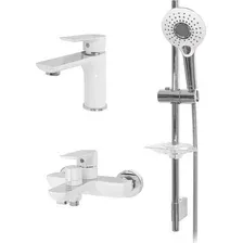 Комплект смесителей Hansberge H7099 (белый хром)