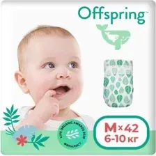 Подгузники Offspring M 6-10 кг Листочки (42 шт)